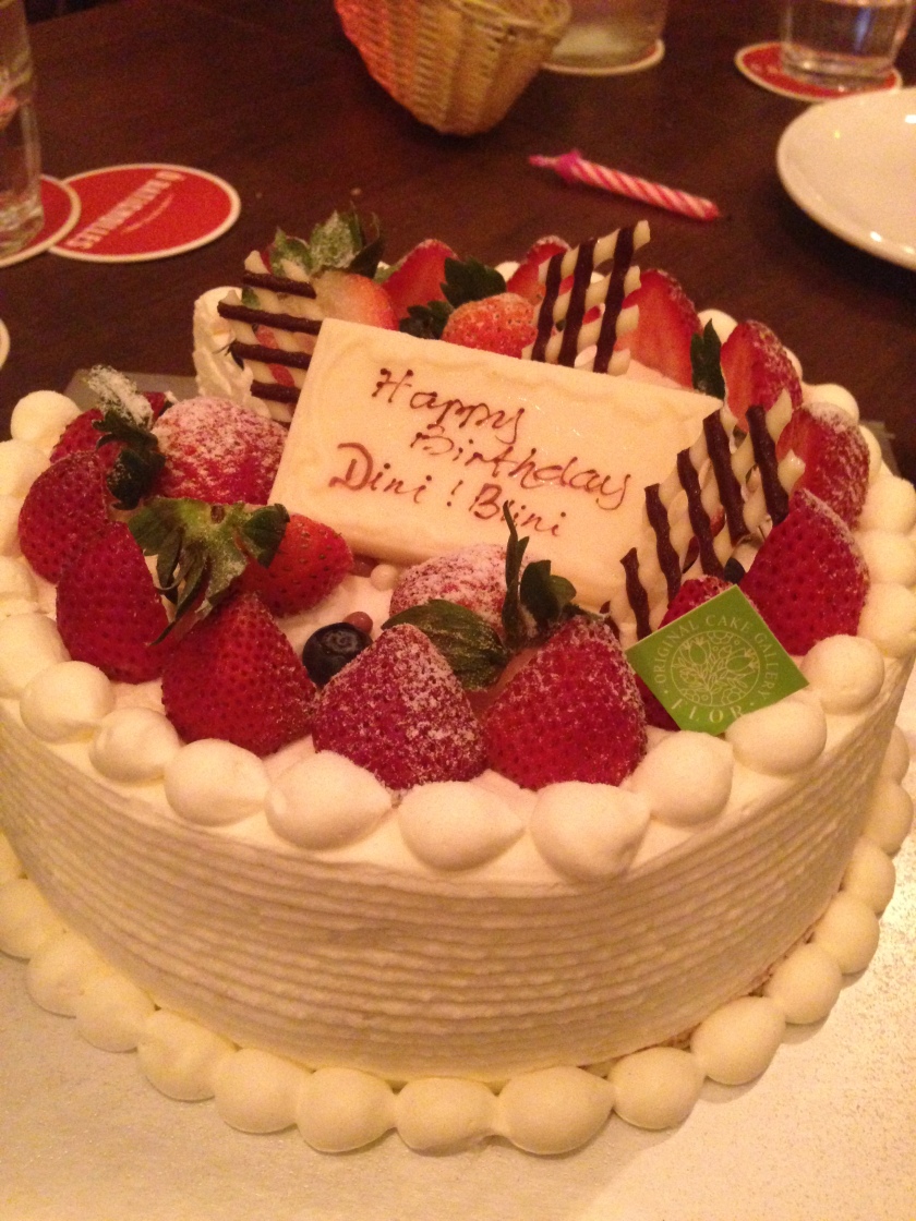 My beautiful and super tasty Strawberry Birthday Shortcake from Flor Patisserie