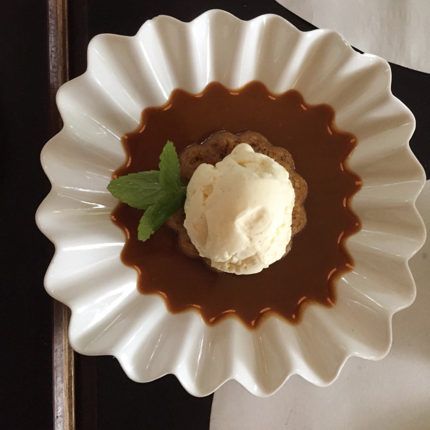 Sticky date pudding with ice-cream