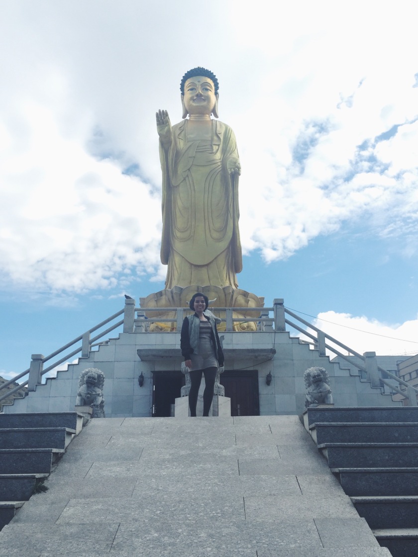 Buddha statue and me! I used a VSCO filter